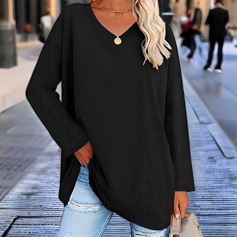Elarova | Dein Trendiges Langarmshirt mit V-Ausschnitt für Komfort