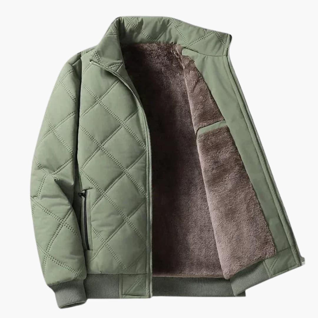 Elarova | Diamantmuster Stehkragenjacke für Herren