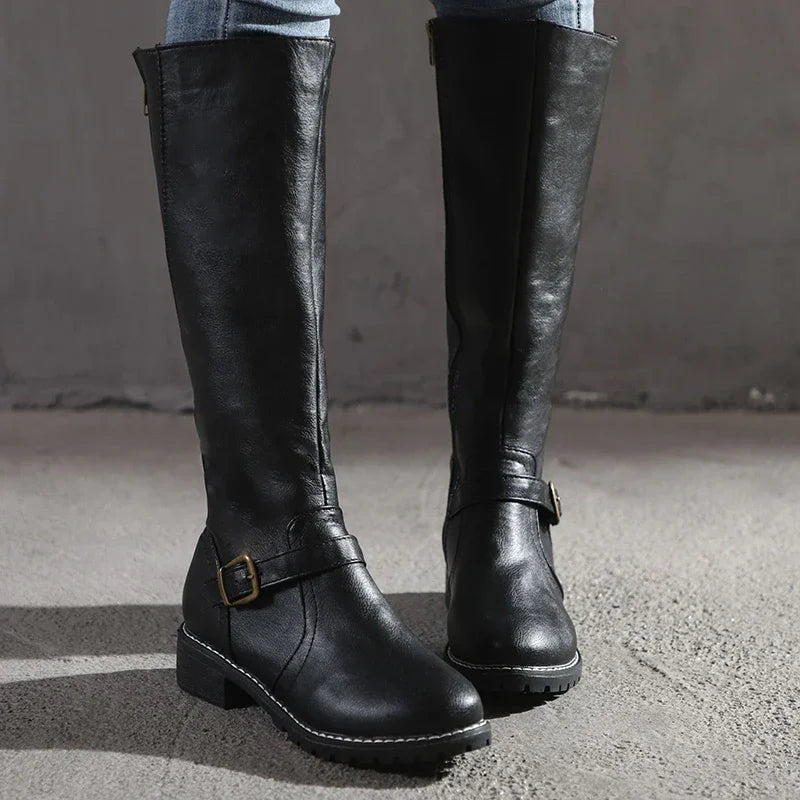 Elarova | Elegante Lederstiefel – Trendige Damenstiefel für jeden Anlass