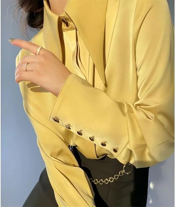 Elarova | Elegante Satinbluse mit auffälligen Manschetten für Damen