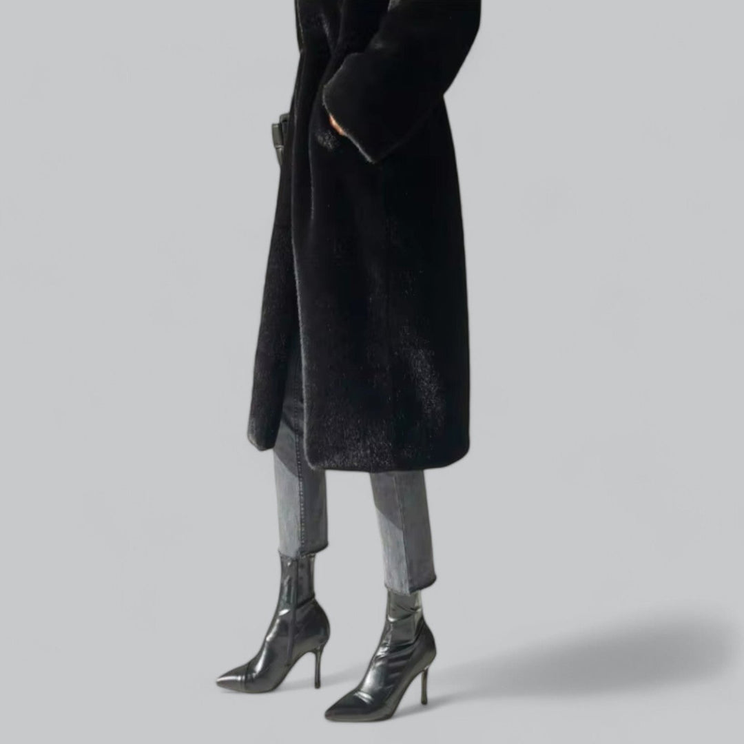 Elarova | Eleganter, flauschiger Kunstpelzmantel für Damen