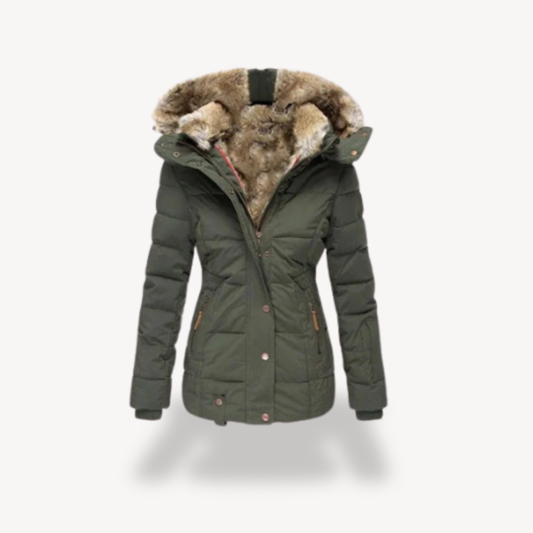 Elarova | Gepolsterte Kunstpelz-Kapuzenjacke Damen