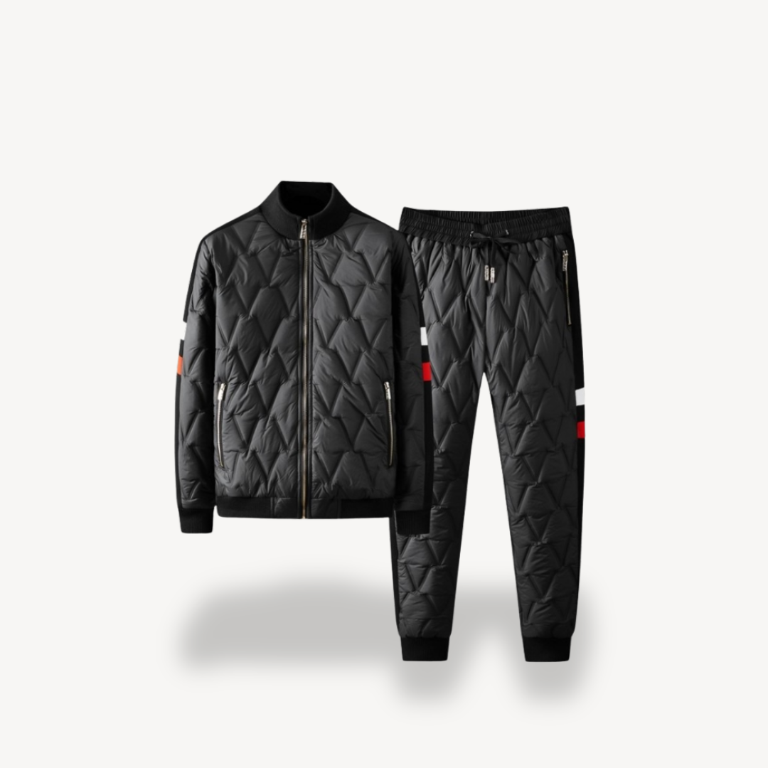 Elarova | Gestepptes Herren-Set aus Jacke und Hose
