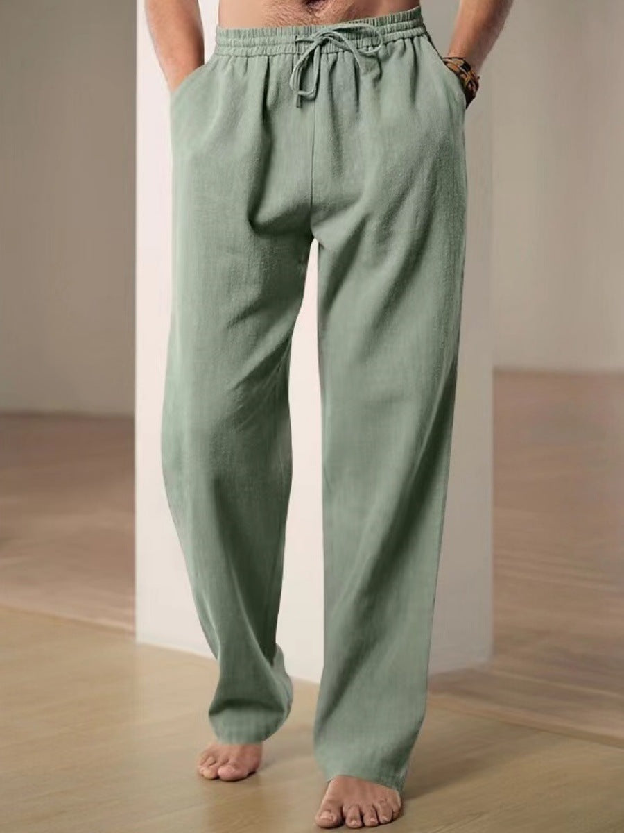 Elarova | Herren Bequeme Leinenhose mit verstellbarem Bund
