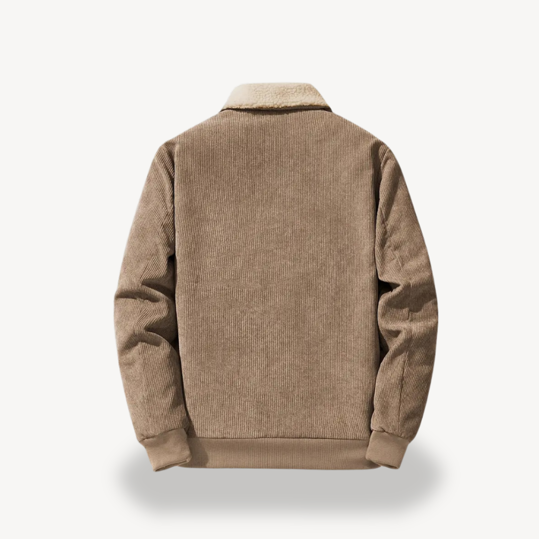 Elarova | Herren-Bomberjacke aus Cord mit Sherpa-Futter