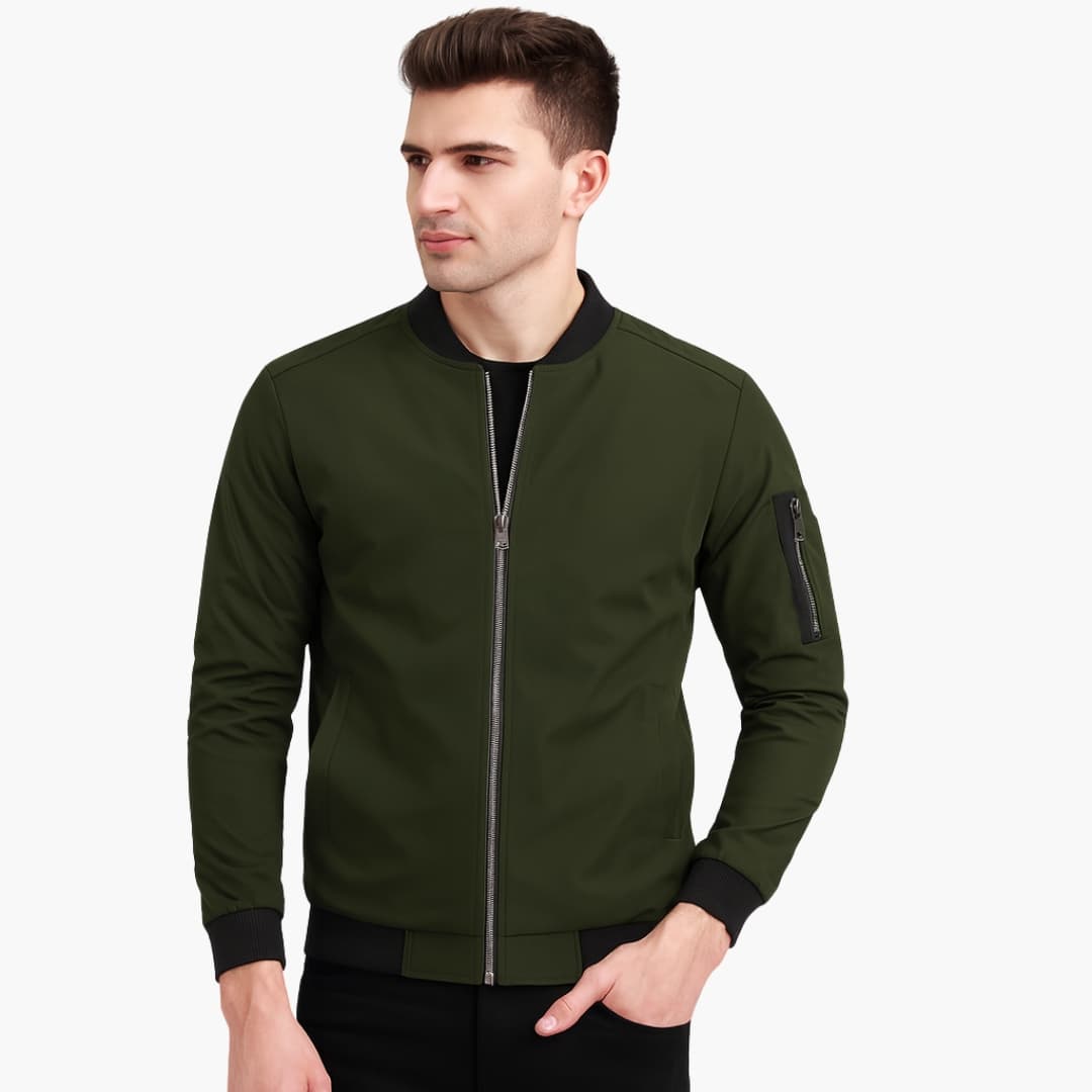 Elarova | Herren Bomberjacke mit Rippbündchen