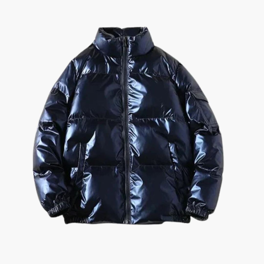 Elarova | Herren Daunenjacke mit Reißverschluss und langen Ärmeln