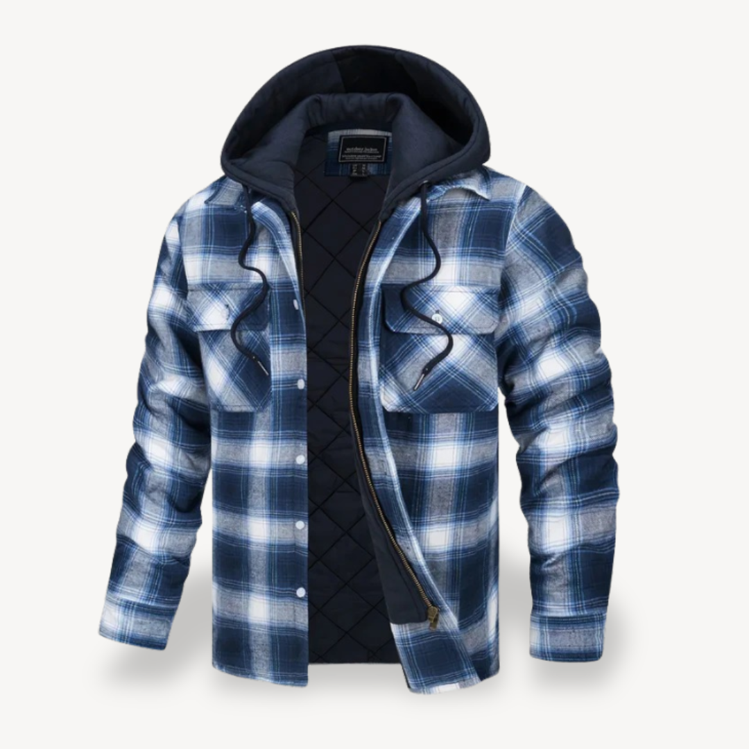 Elarova | Herren-Flanelljacke mit Kapuze