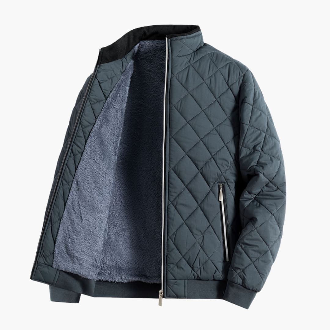 Elarova | Herren-Fleecejacke mit Stehkragen und Reißverschluss