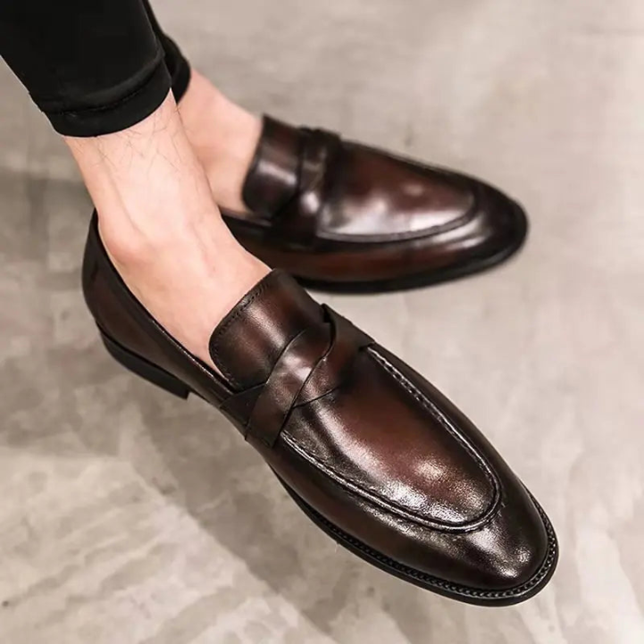 Elarova | Herren Lässig Leder Slipper Leder Slipper Für Männer