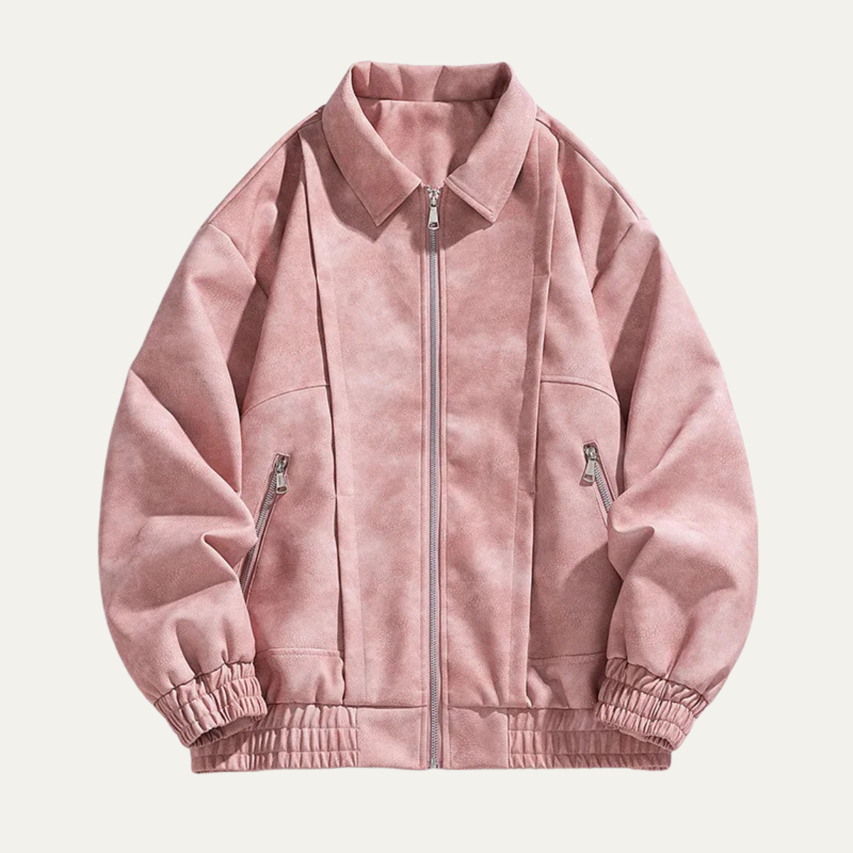 Elarova | Herren Leichtgewichtiger Wildleder Bomberjacke mit Reißverschluss