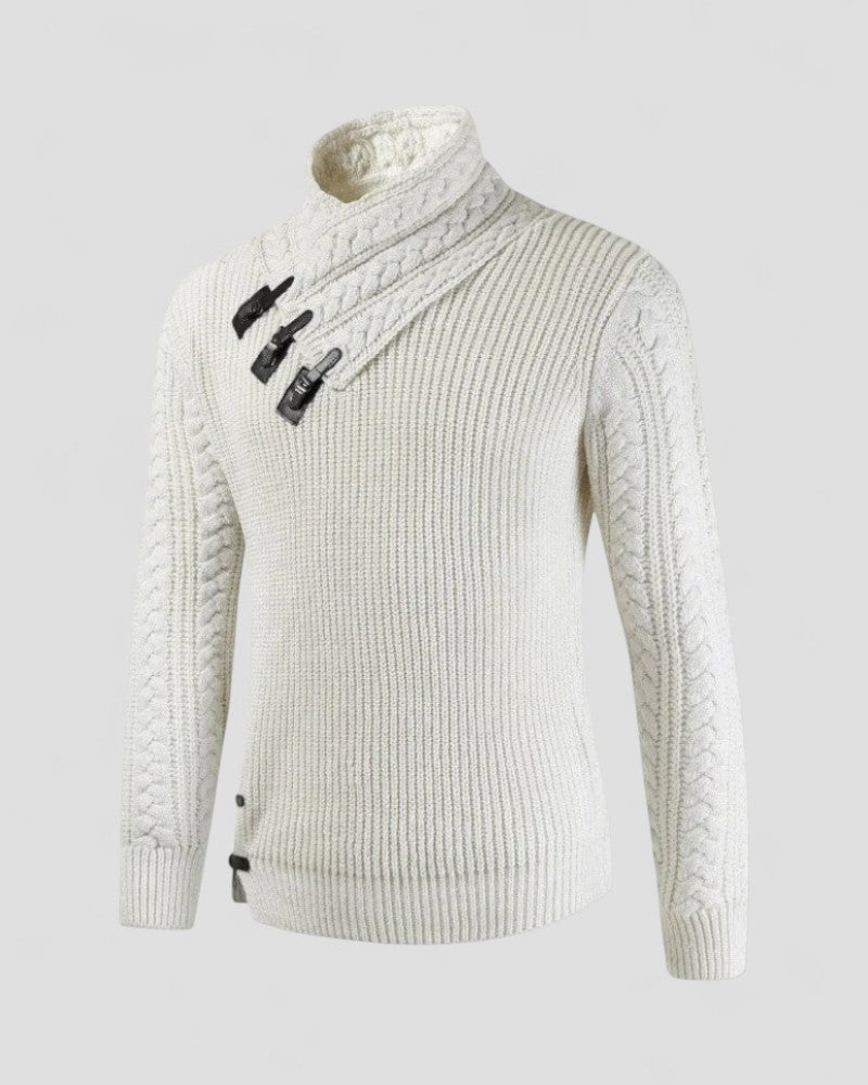 Elarova | Herren-Winterpullover mit Schnallendetail