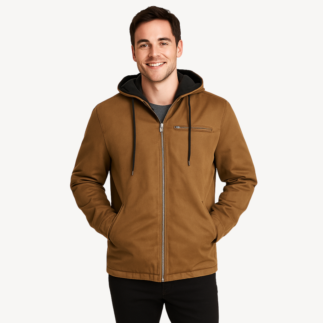 Elarova | Herrenjacke mit Kapuze und Fleecefutter