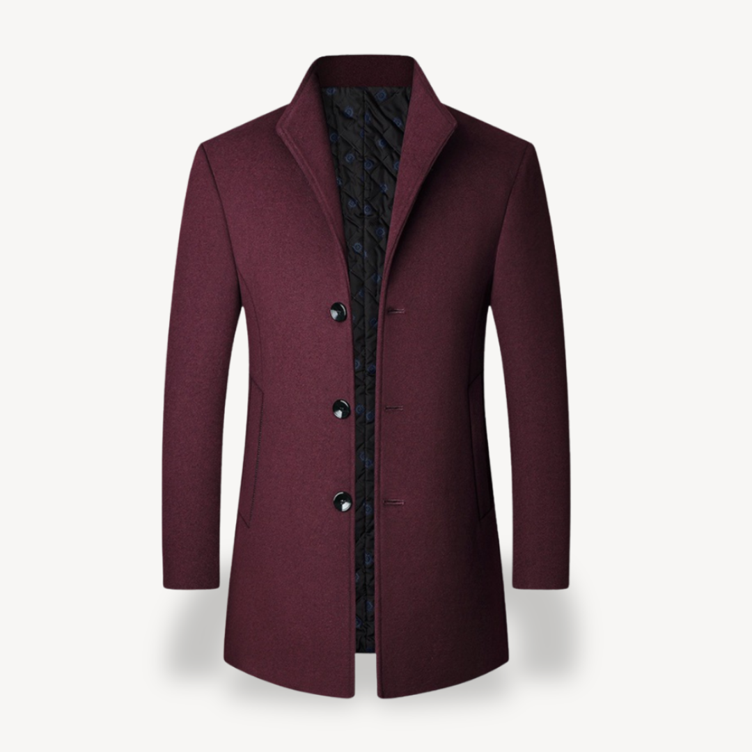 Elarova | Herrenmantel aus grauer Wollmischung, formelle Jacke