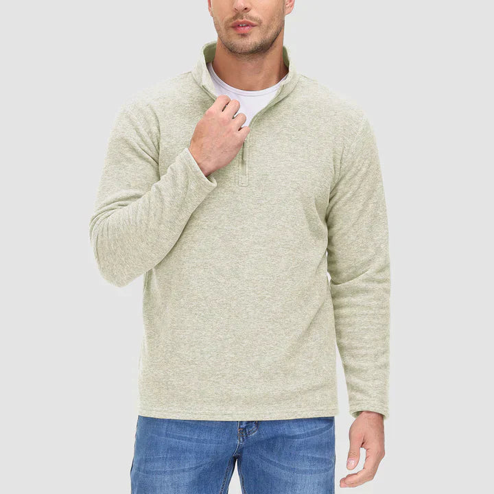 Elarova | Herrenpullover mit Viertelreißverschluss