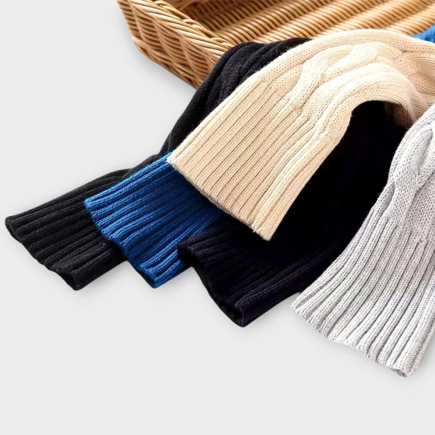 Elarova | Herrenpullover mit strukturiertem Halfzip