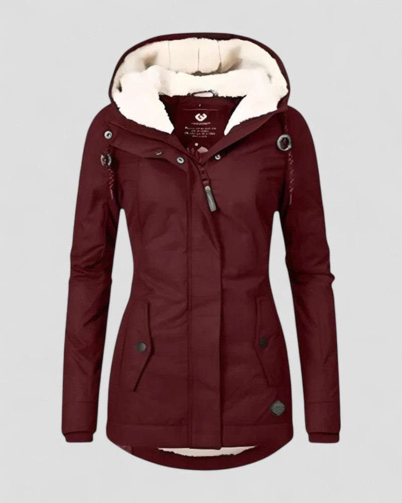 Elarova | Isolierte, wasserdichte Winterjacke mit Kapuze für Damen