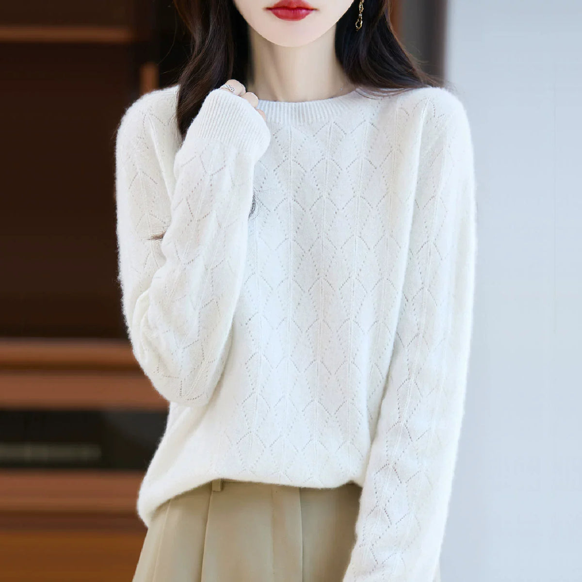 Elarova | Kaschmir Pullover Damen Elegantes Strickdesign, Soft & Warm