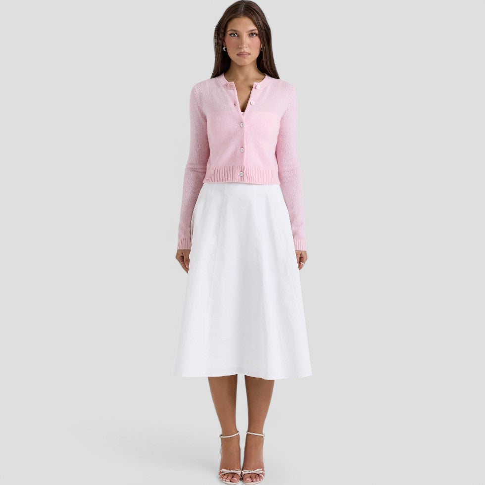 Elarova | Kurzer Strickcardigan für Damen, weicher Strick, Frühlingsstil