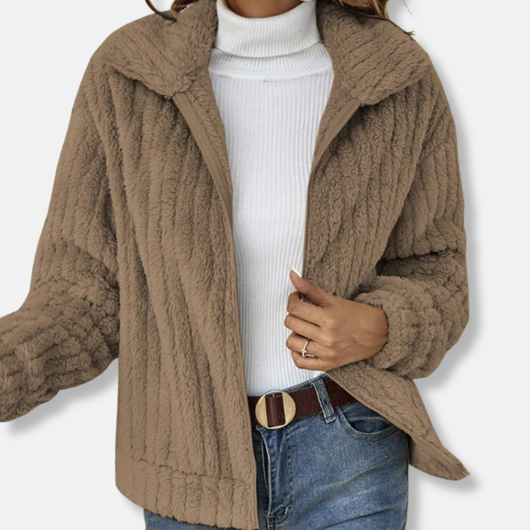 Elarova | Kuschelige SherpaJacke für Damen mit Reißverschluss