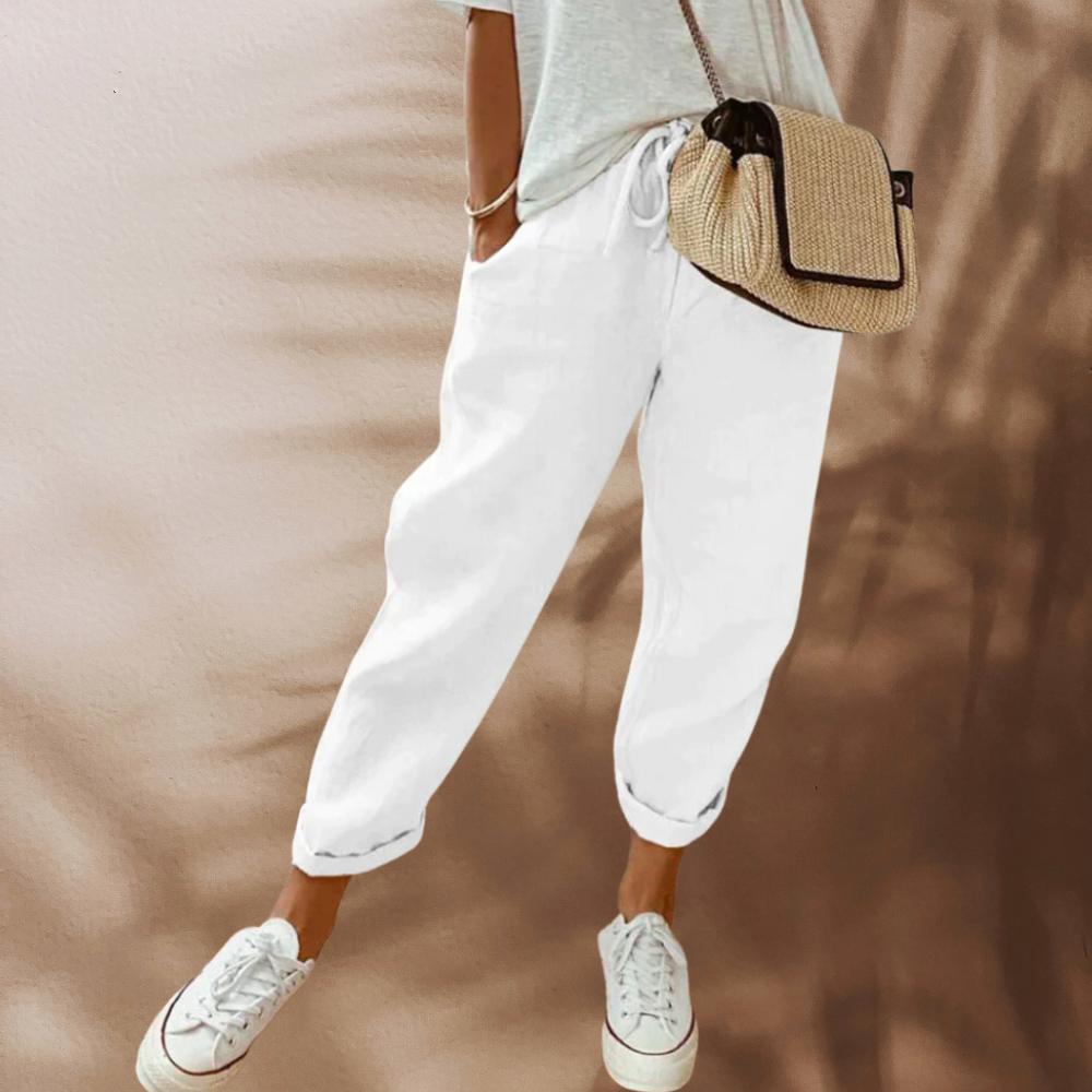 Elarova | Lässige und stylische Leinen Hose