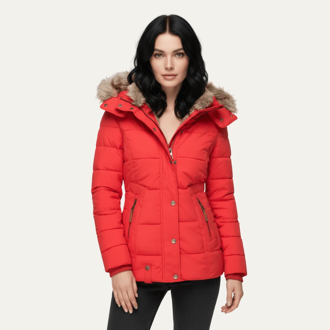 Elarova | Luxuriöse DamenSteppjacke aus Kunstpelz