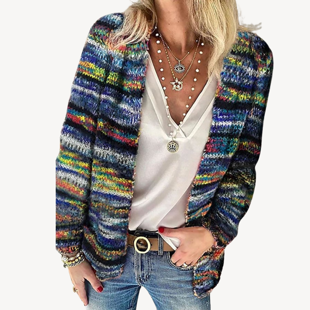 Elarova | Mehrfarbige Strickjacke für Damen