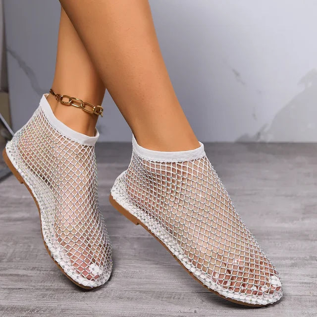 Elarova | Mesh-Slipper mit flachem Absatz