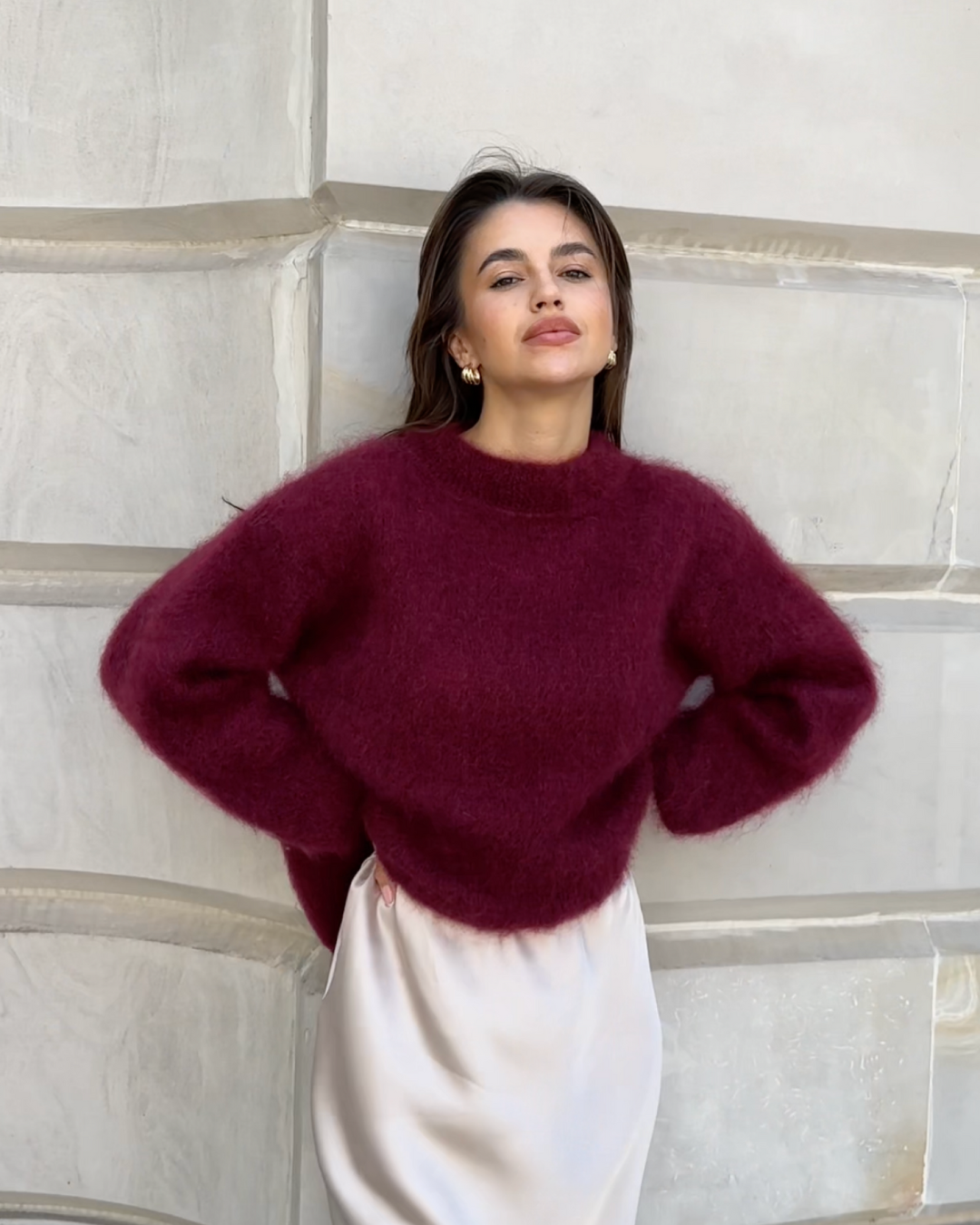 Elarova | Mohair Mischpullover mit Rundhalsausschnitt