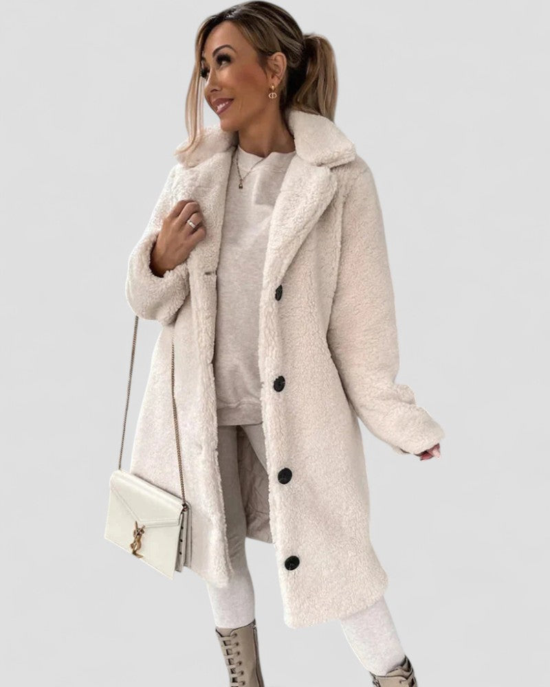 Elarova | Plüsch-Teddy-Trenchcoat für Damen