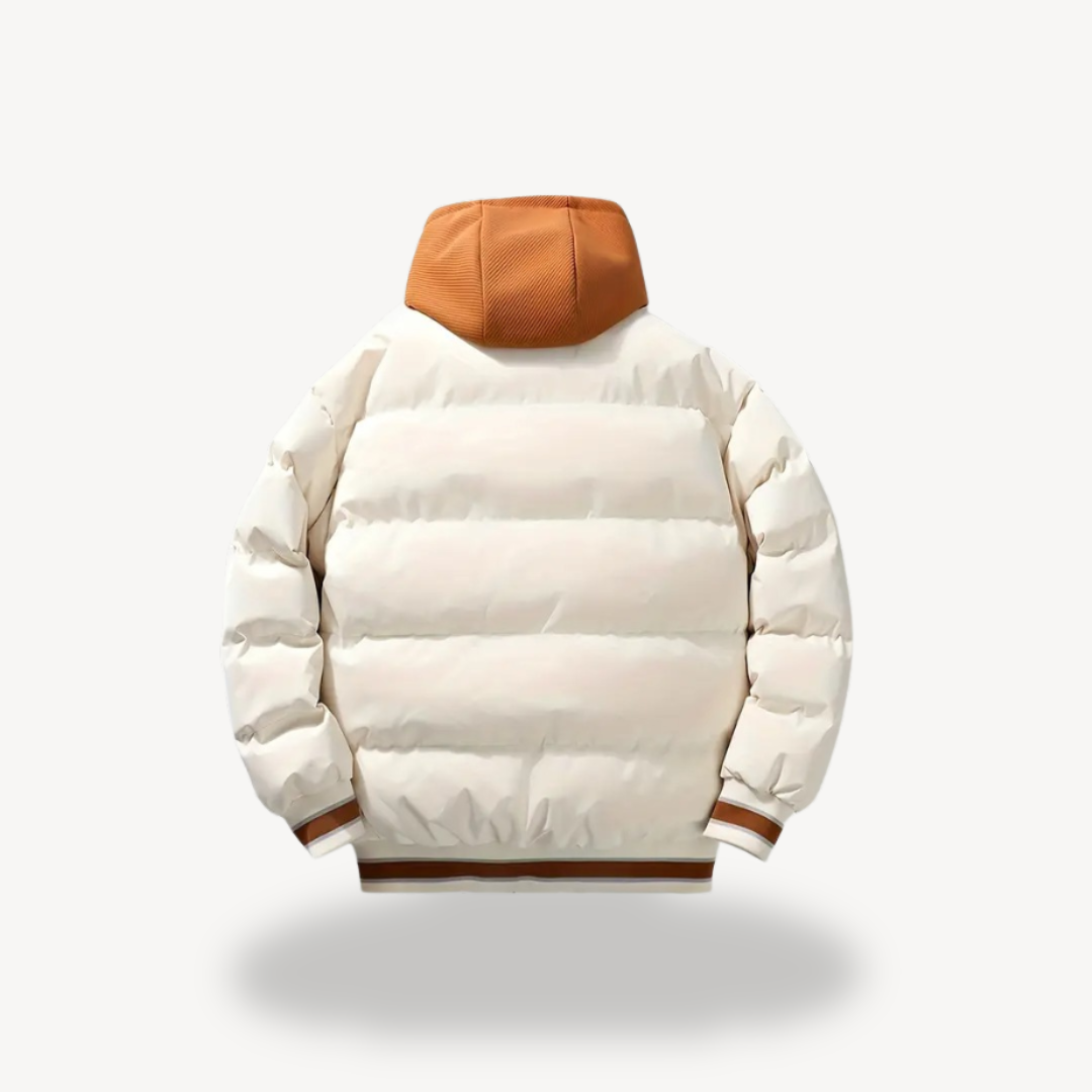 Elarova | Puffer-Collegejacke mit Kapuze für Herren