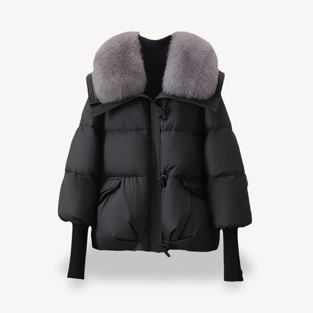 Elarova | Pufferjacke mit Kunstpelzkragen für Damen