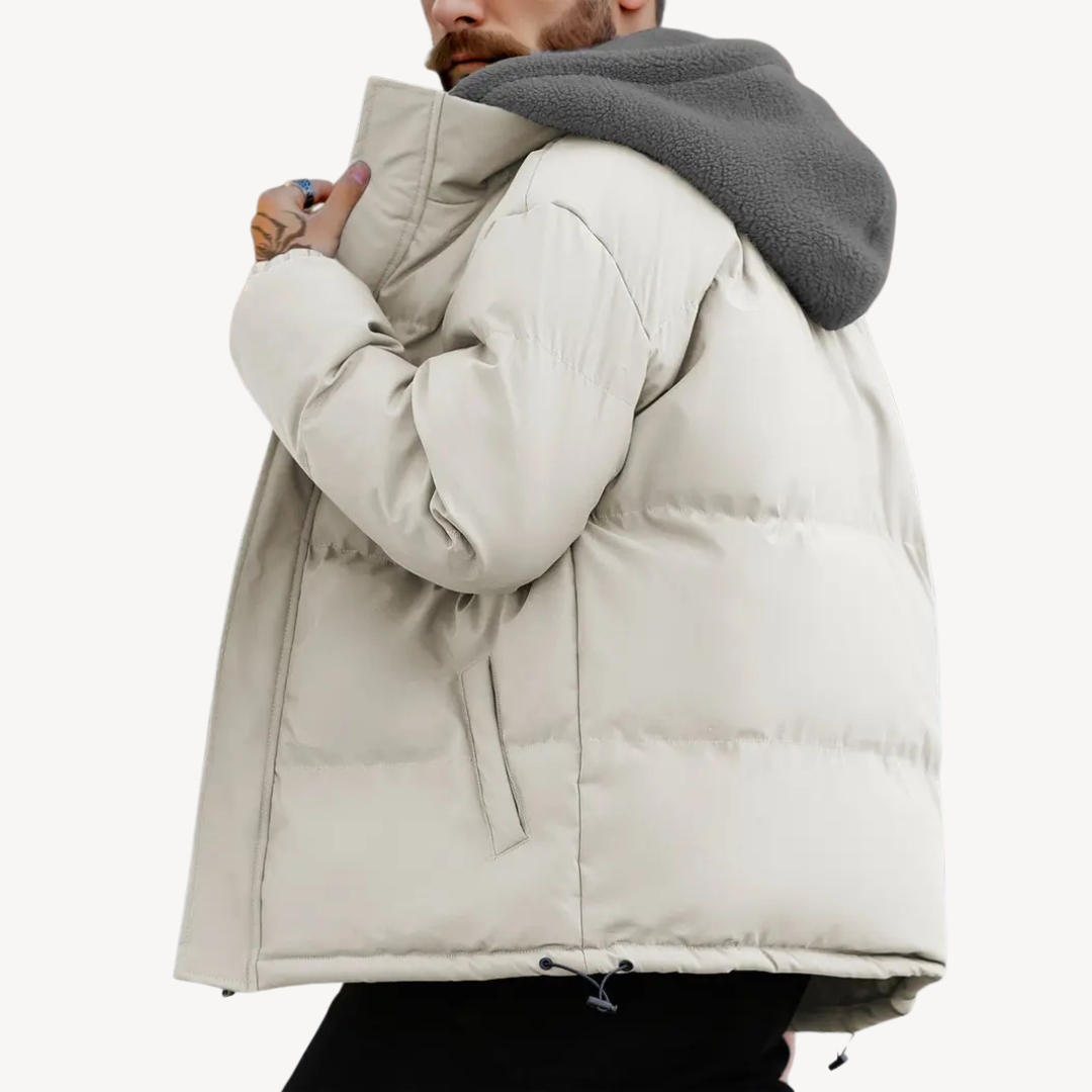 Elarova | Pufferjacke mit Sherpa-Futter und Kapuze für Herren