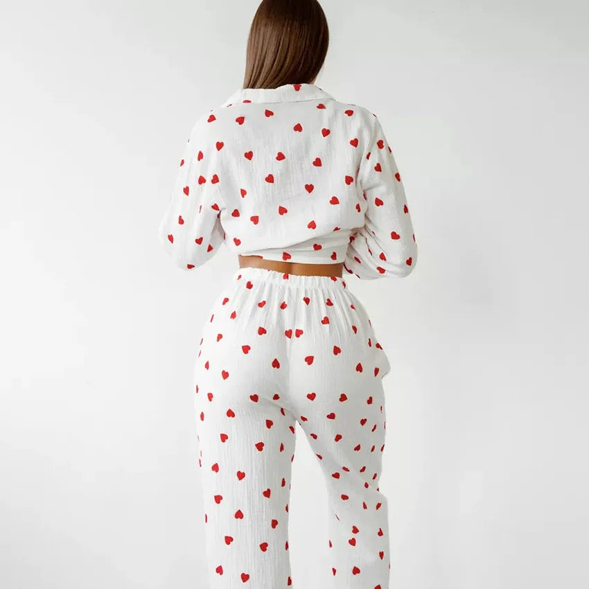 Elarova | Pyjama-Set mit Herzmotiven für Damen