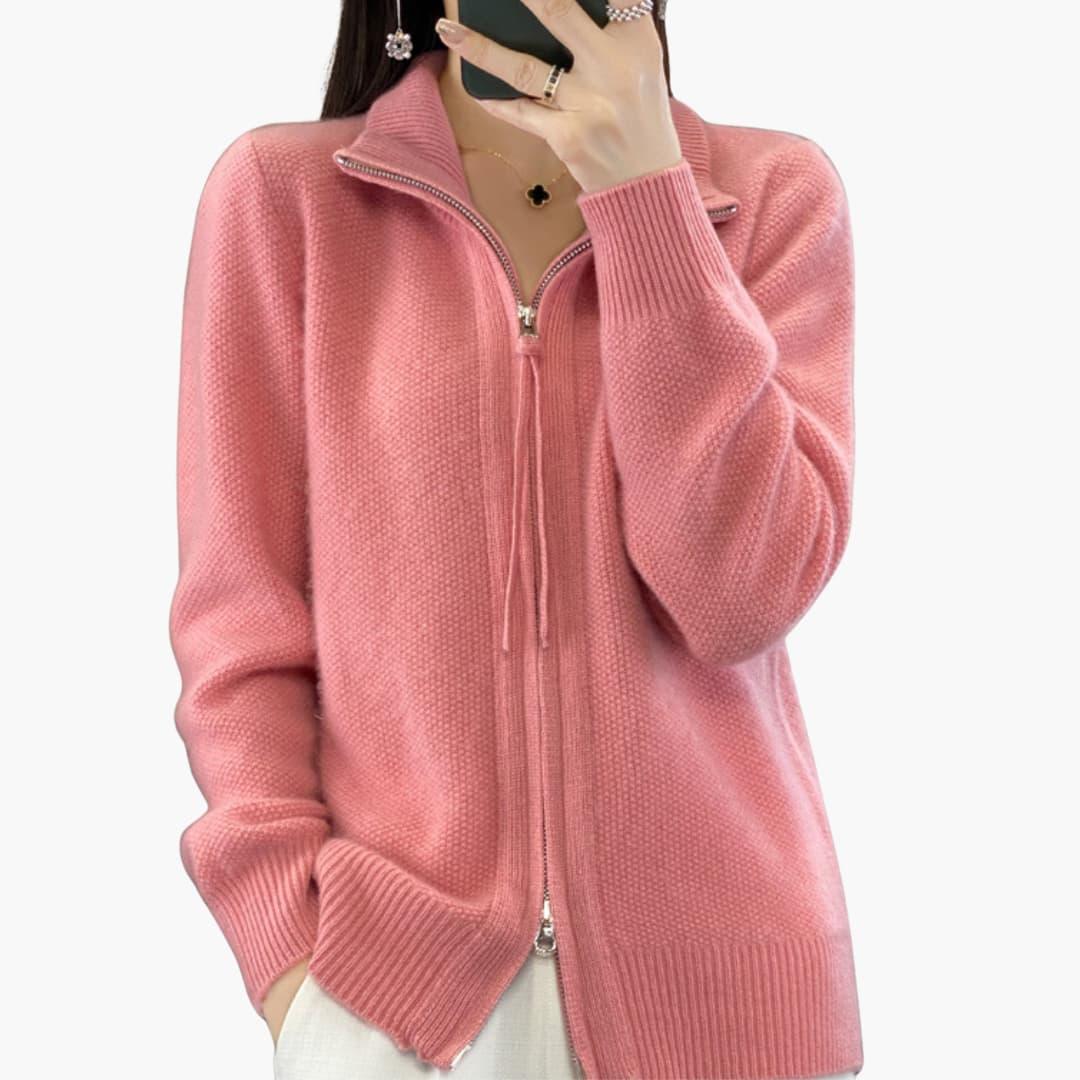 Elarova | Reißverschluss Strickjacke für Damen