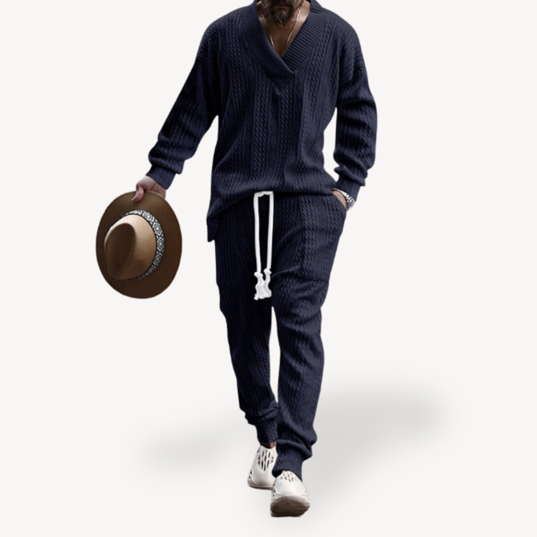 Elarova | Set aus Pullover und Hose mit Zopfmuster