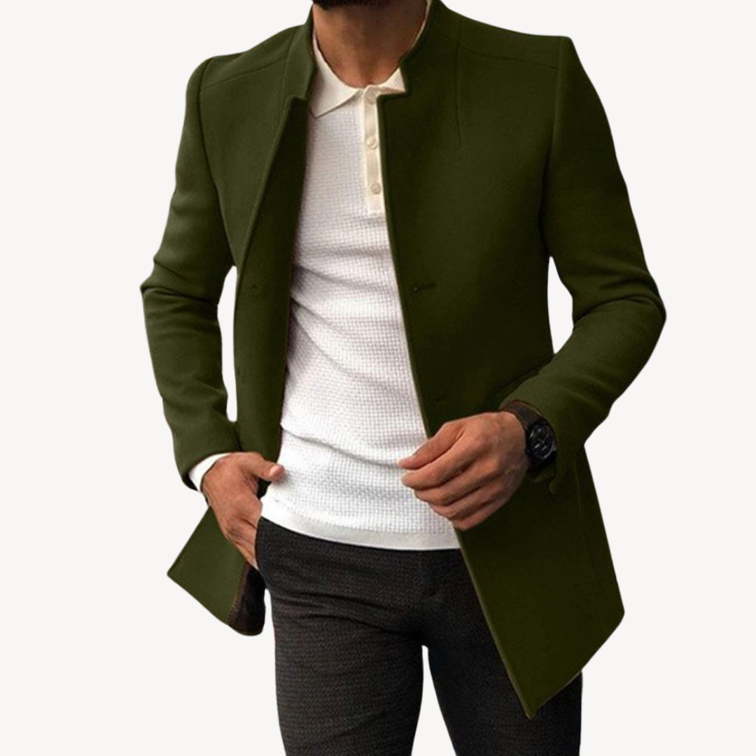 Elarova | Slim Fit-Mantel aus Wollmischung für Herren