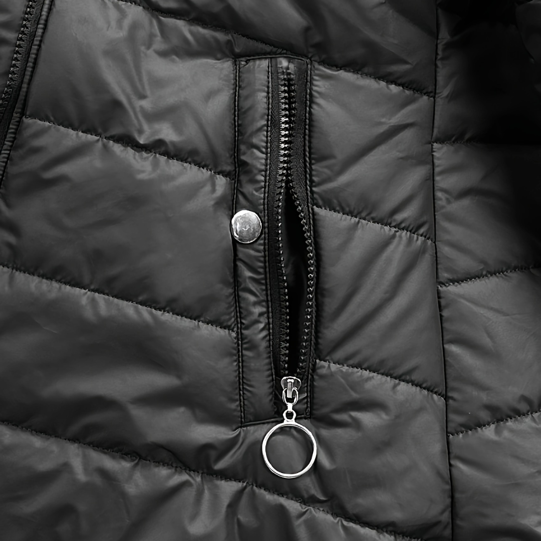 Elarova | Slim Fit Plüsch-Steppjacke für Damen