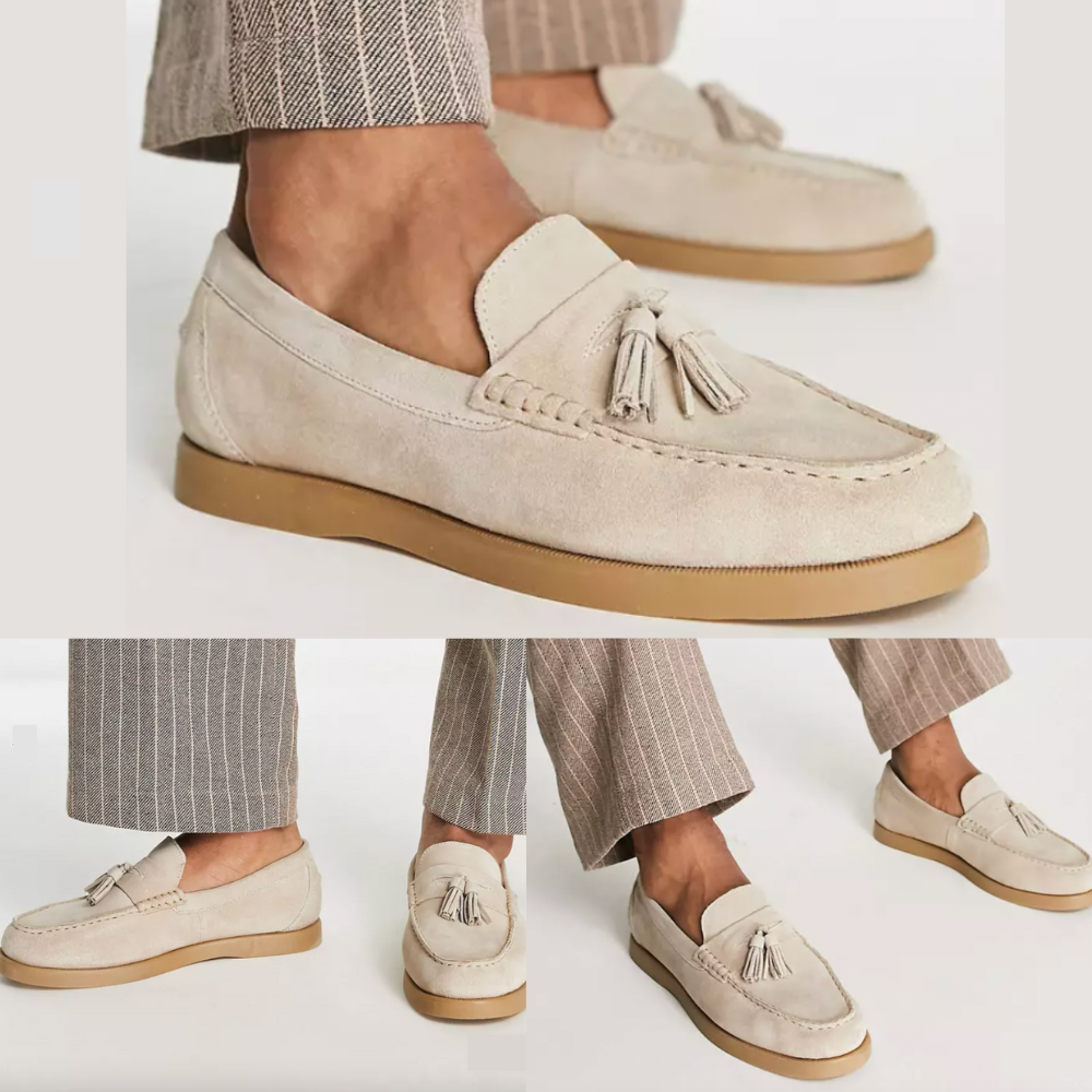 Elarova | Slipper Beige Herrenschuhe Mokassins