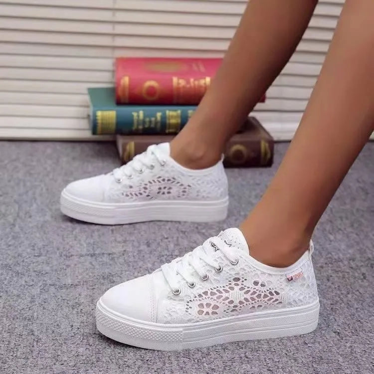 Elarova | Sneakers für Damen aus Spitze mit Plattform – Eleganter und Atmungsaktiver Stil