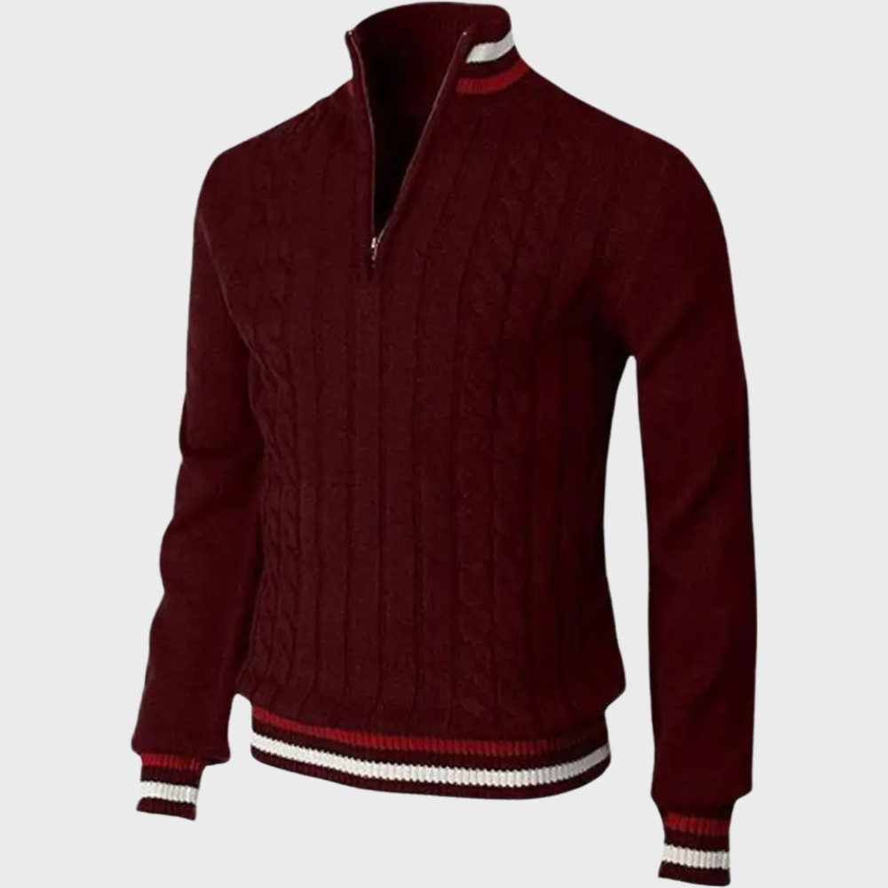 Elarova | Stilvolle Herrenpullover Mit Halben Reißverschluss