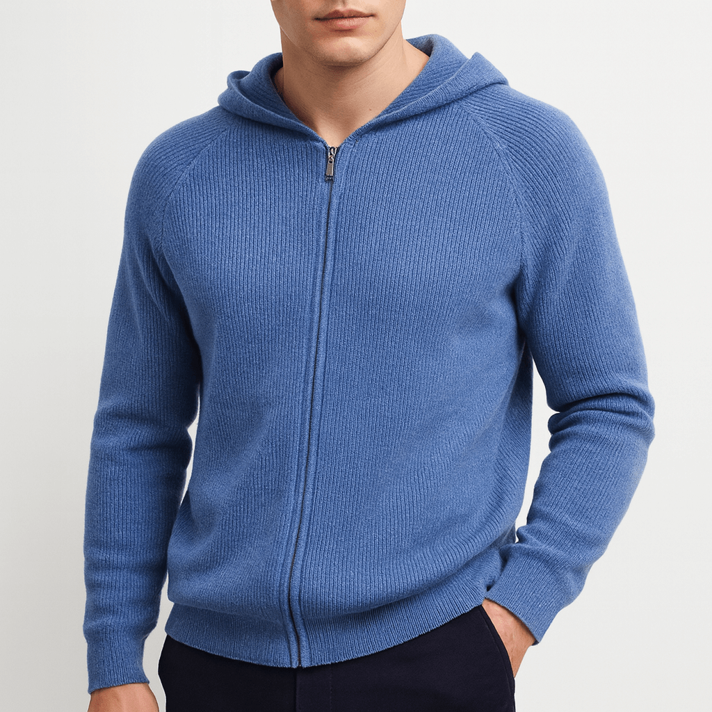 Elarova | Strick-Kapuzenpullover mit Reißverschluss