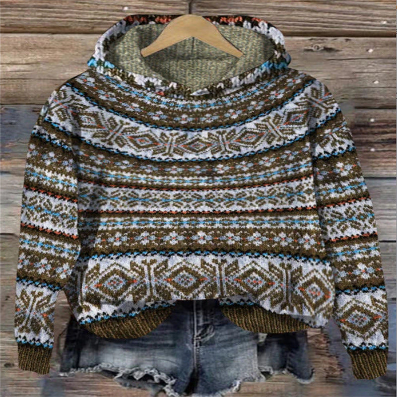 Elarova | Strickpullover mit Kapuze für Damen