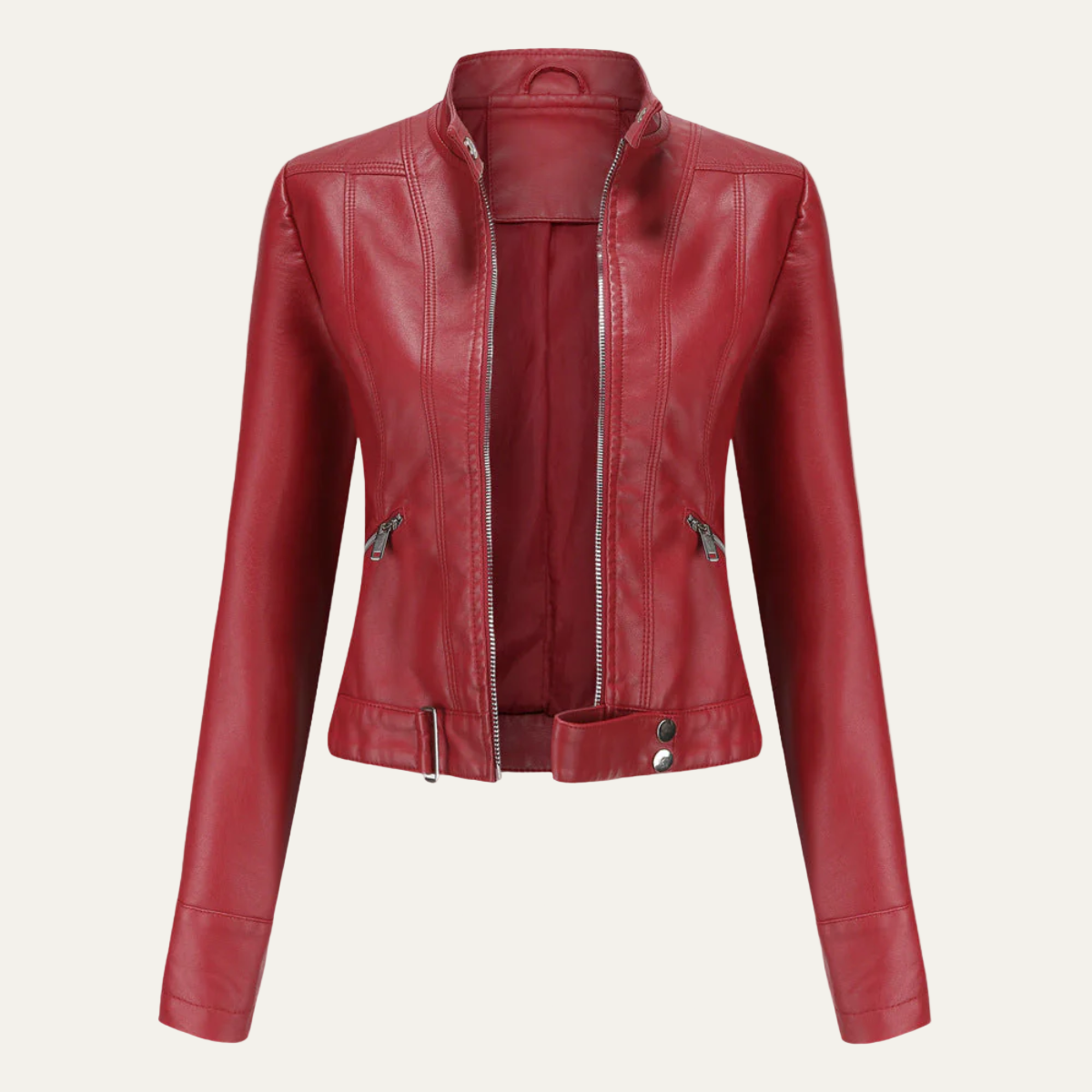Elarova | Taillierte DamenKunstlederjacke