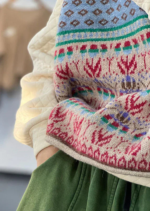 Elarova | Übergroße Print-Wollstrickweste