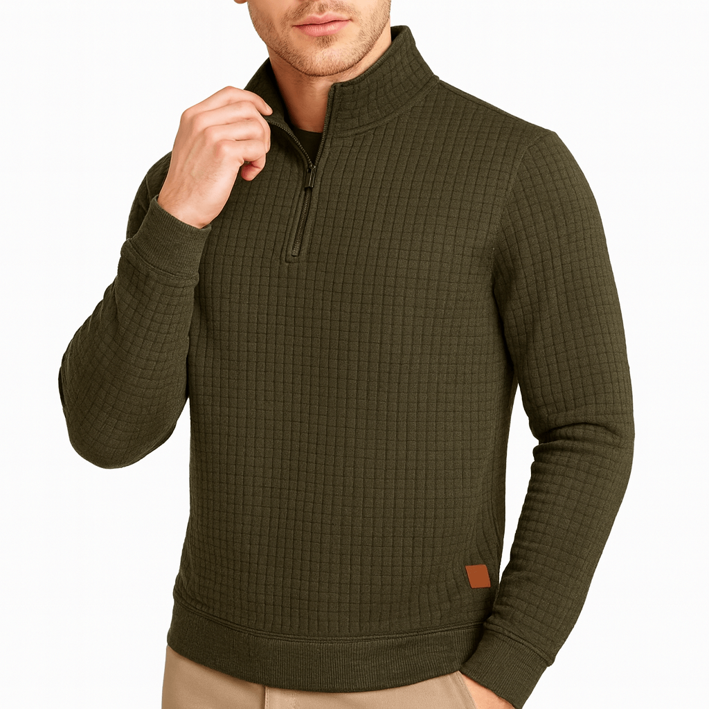 Elarova | Übergroßer Pullover mit halbem Reißverschluss