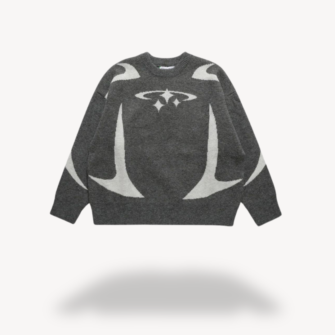 Elarova | Unisex-Strickpullover mit Rundhalsausschnitt und Grafik