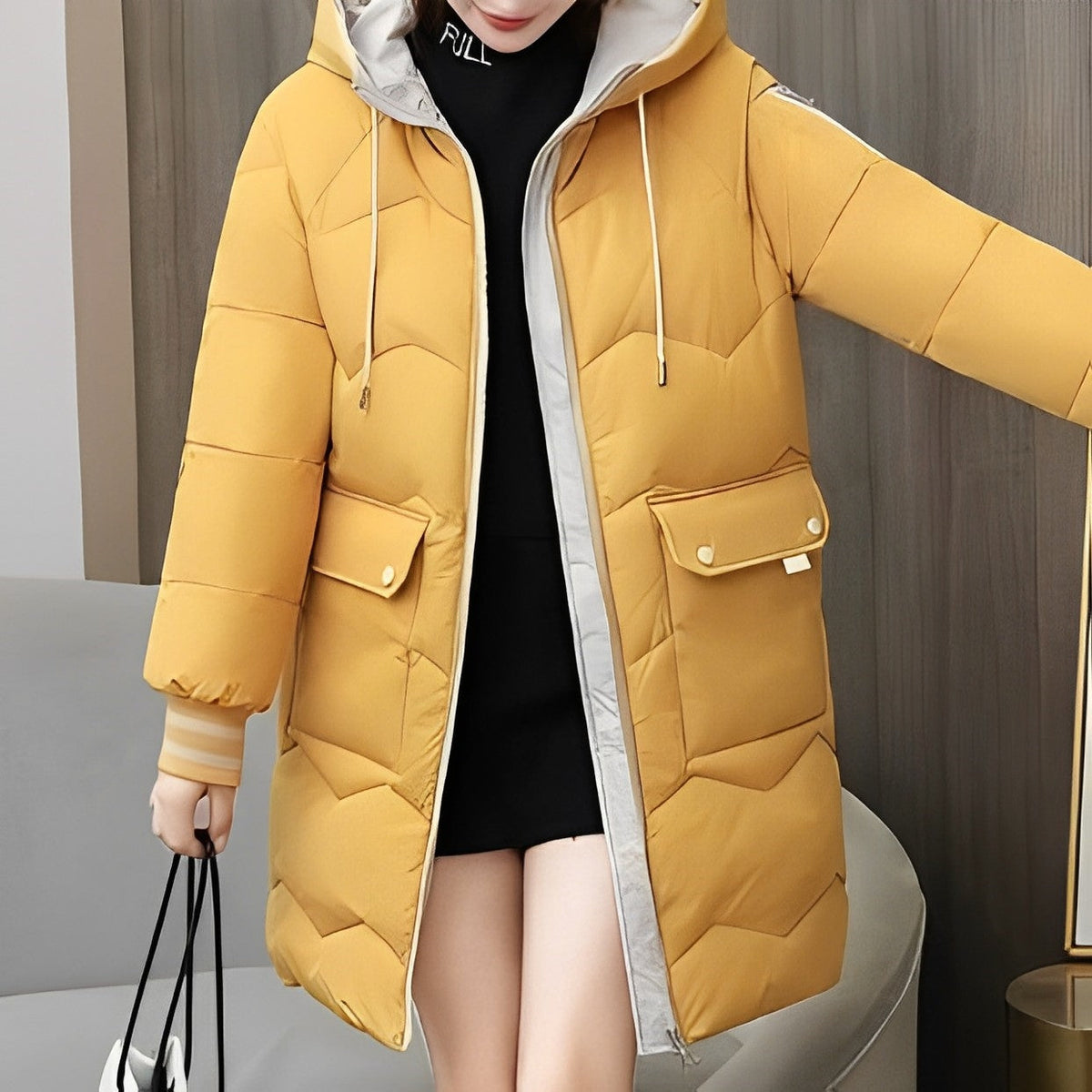 Elarova | Warmer Und Langer Wattierter Mantel