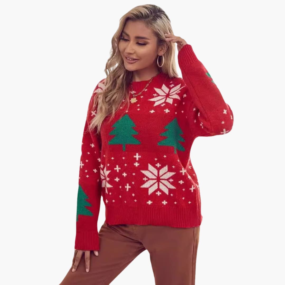 Elarova | Weihnachts pullover für Damen mit Baum