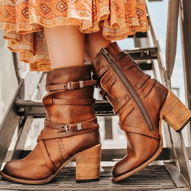 Elarova | Winter Damen Lederstiefel